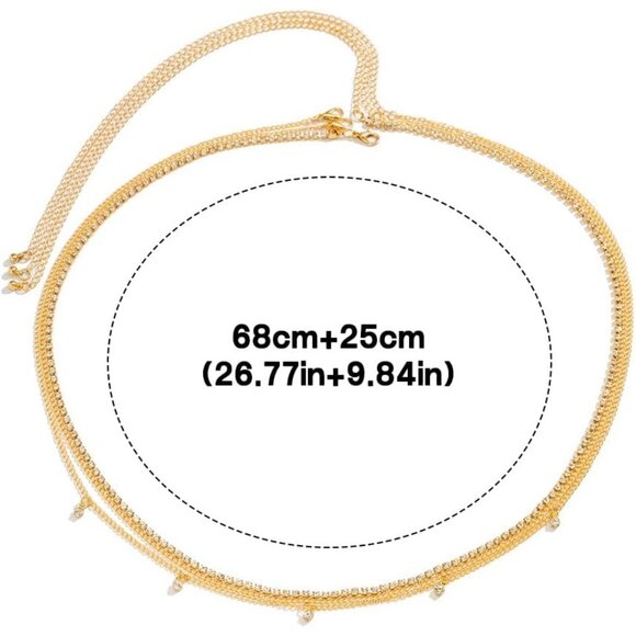 Women D1 Waist Chain Rhinestone Silver Bra Lingerie Bikini Top Lingerie Chain - Picture 3 of 3